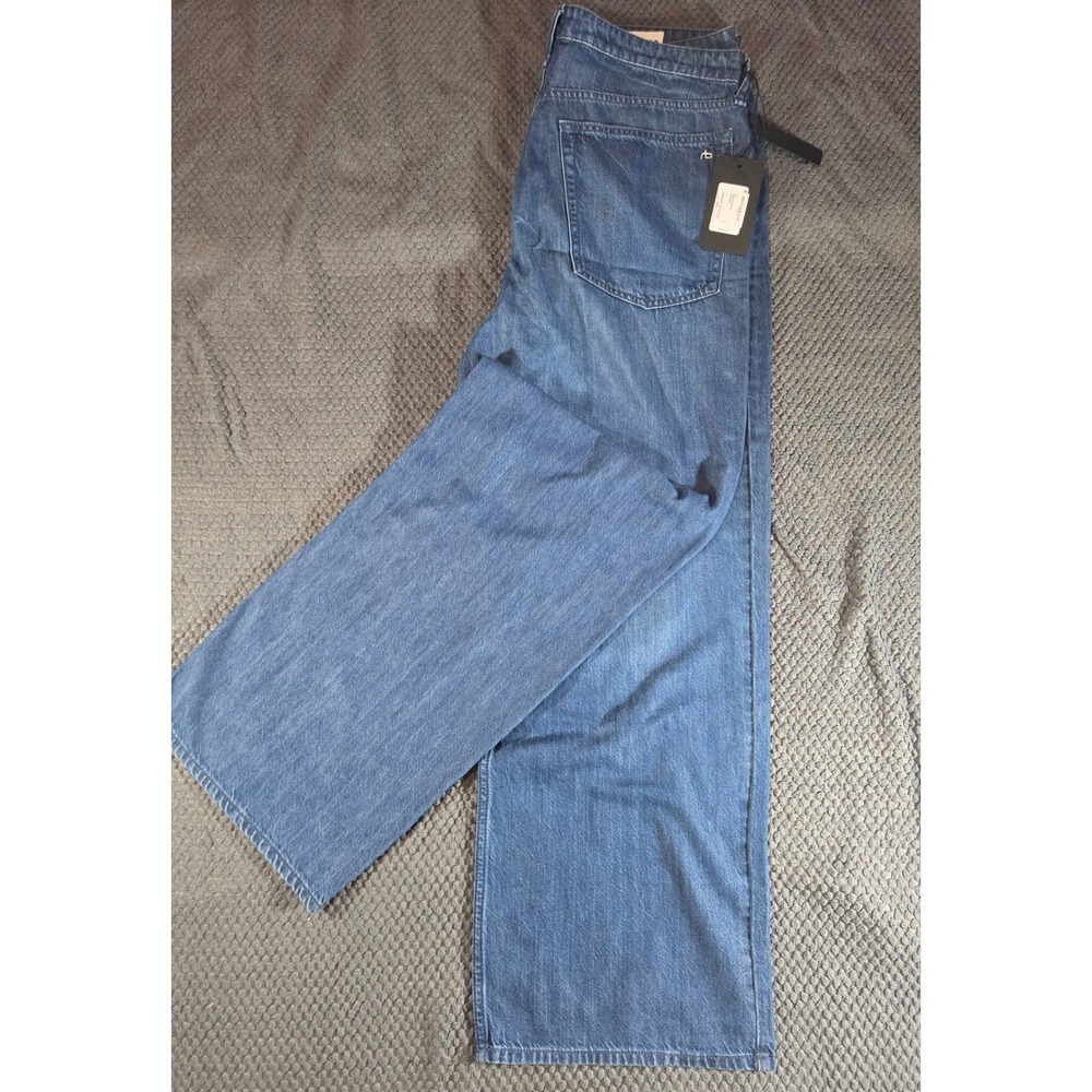 Rag & Bone Lori Mid-Rise Wide Leg Jeans Darkwash Size 32 WDD24F2935OPDK NEW